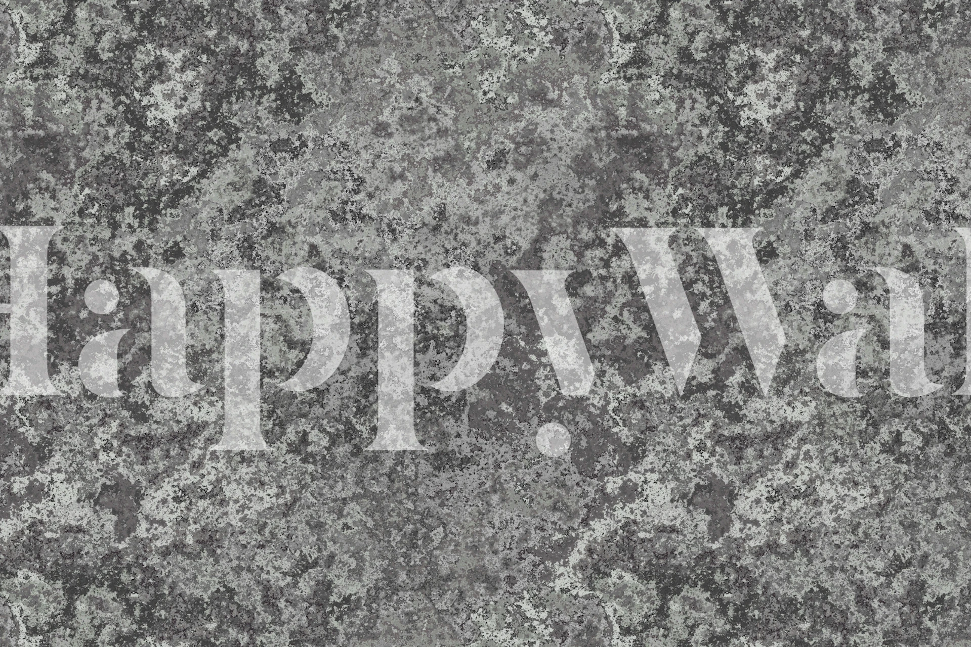 Textured grey stone pattern wallpaper providing a minimalist aesthetic.