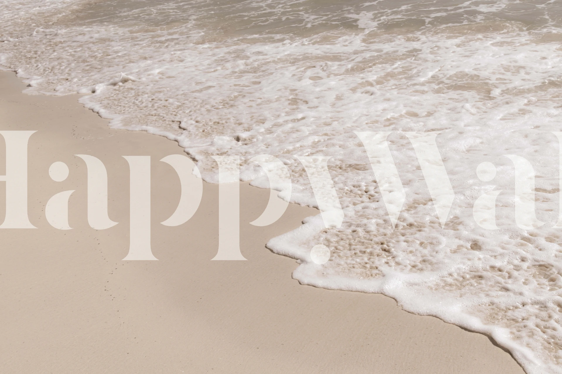 Gentle waves lapping over a sandy shore in the Caribbean Sea Foam Dream 2 wall mural.