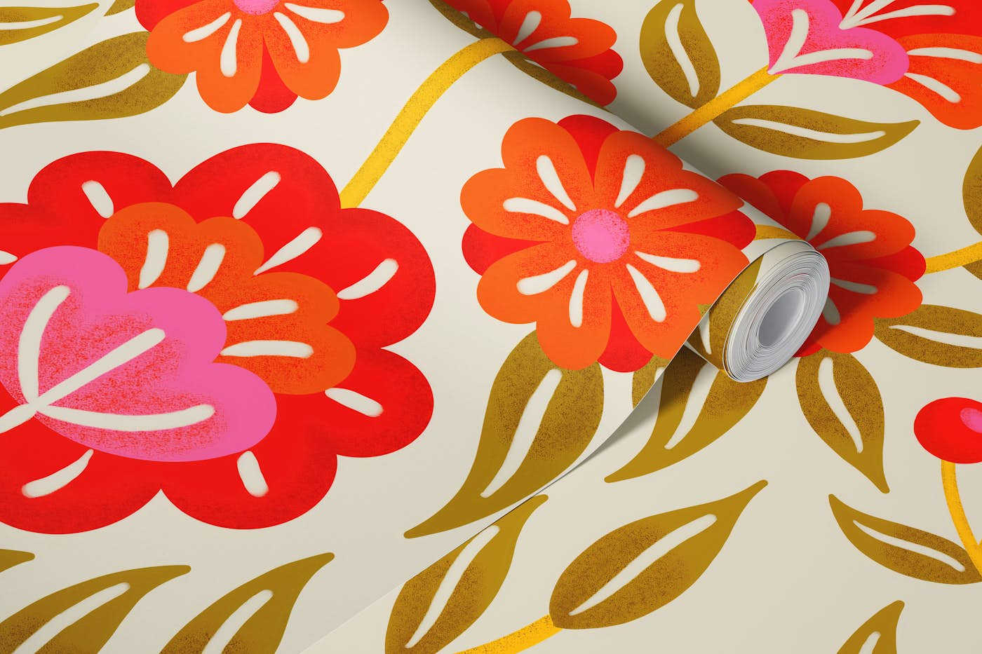 Retro Floral Pattern 1 wallpaper roll