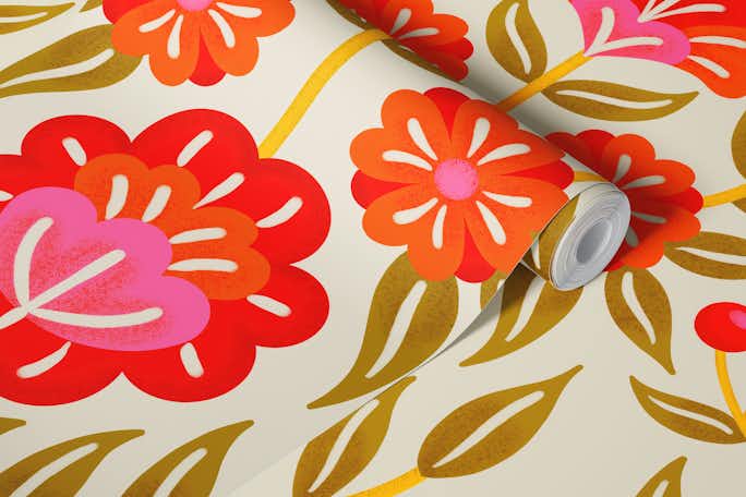 Retro Floral Pattern 1wallpaper roll