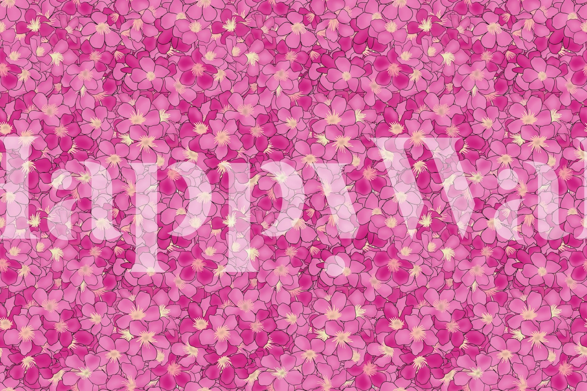 Eine Ansammlung rosafarbener Oleanderblüten ergibt ein wunderschönes florales Wandgemäldemuster