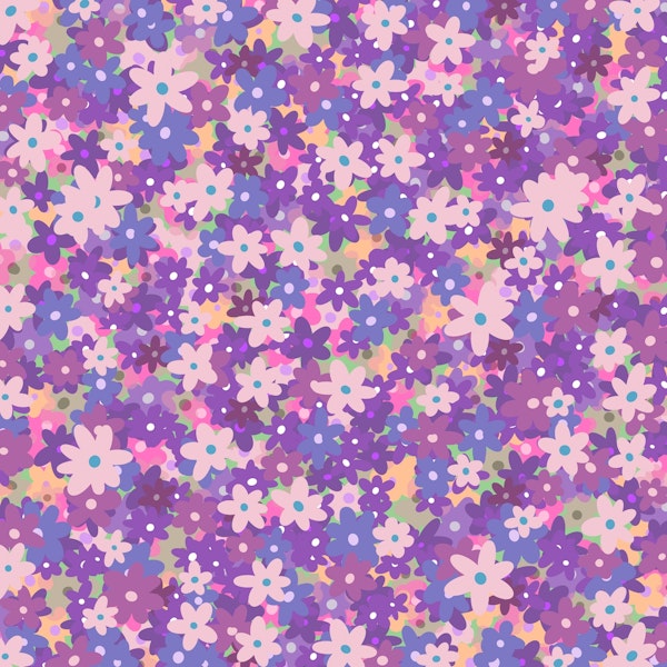Purple and Pink Flowers Field