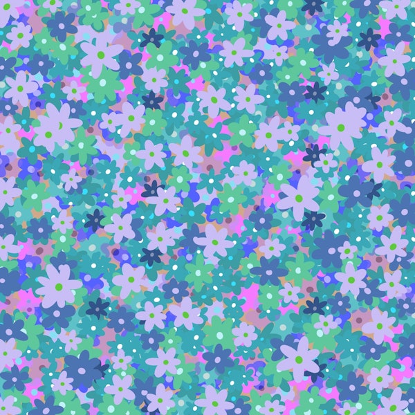 Purple and Blue Flowers Field