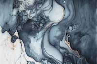 Grey Wave Eclectic Ink Art tapete