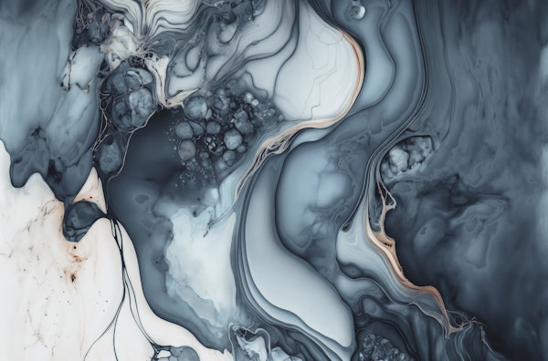 Grey Wave Eclectic Ink Art