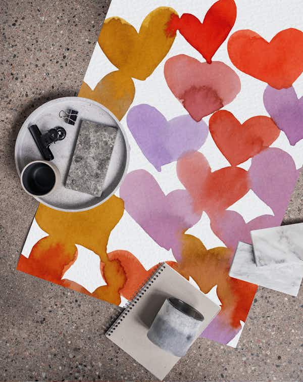 Melting hearts retro wallpaper Happywall