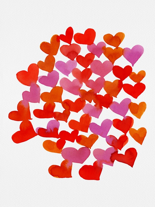 Melting hearts pink and orange