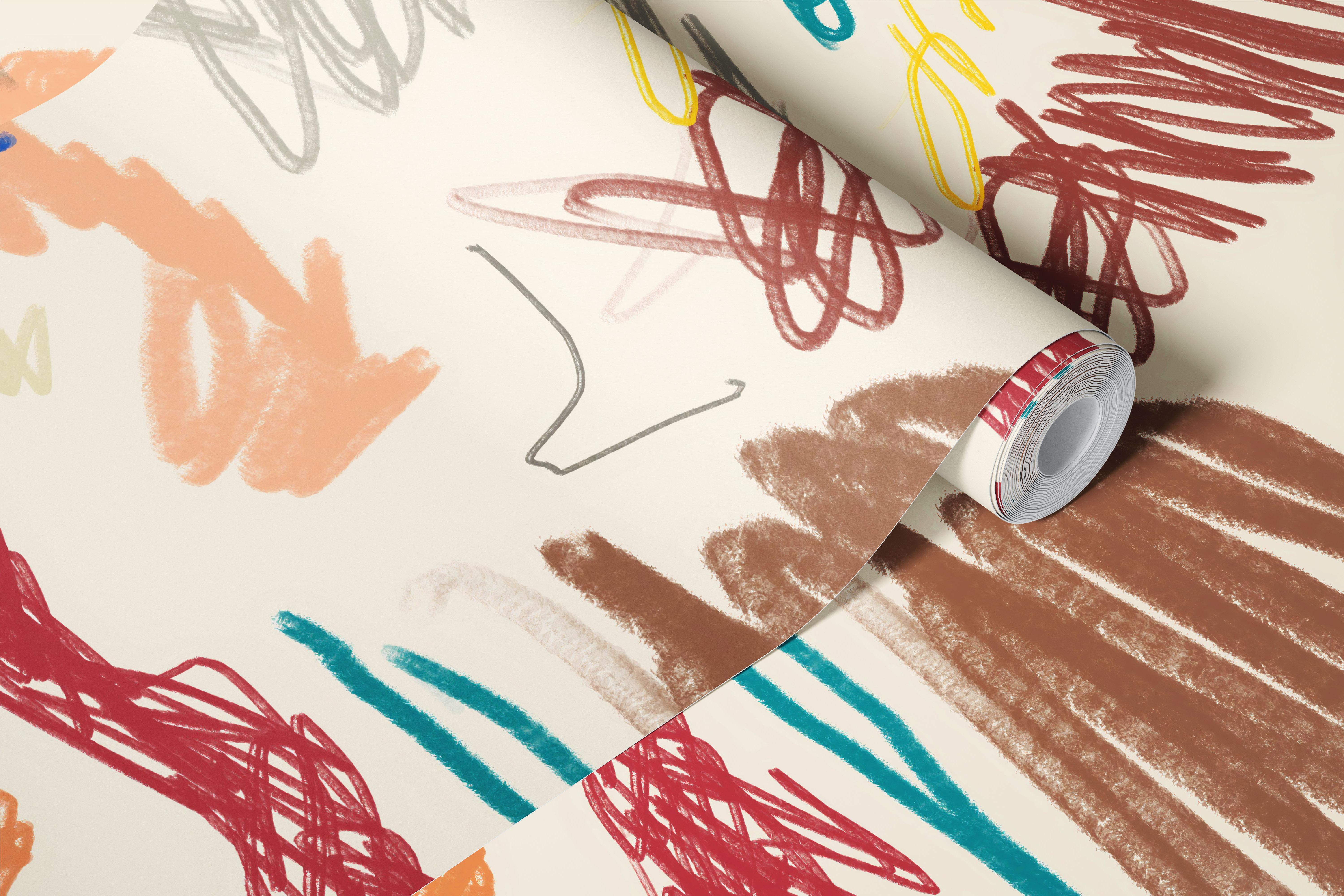 Colorful abstract wallpaper design in a room