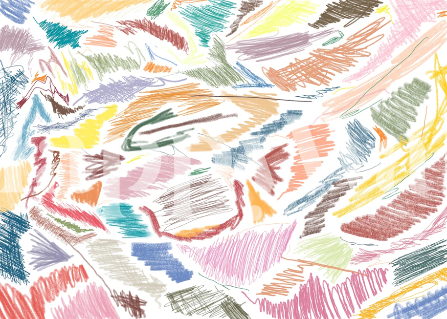 Abstrakti impressionistinen seinämaalaus pastellisävyillä ja pehmeillä muodoilla