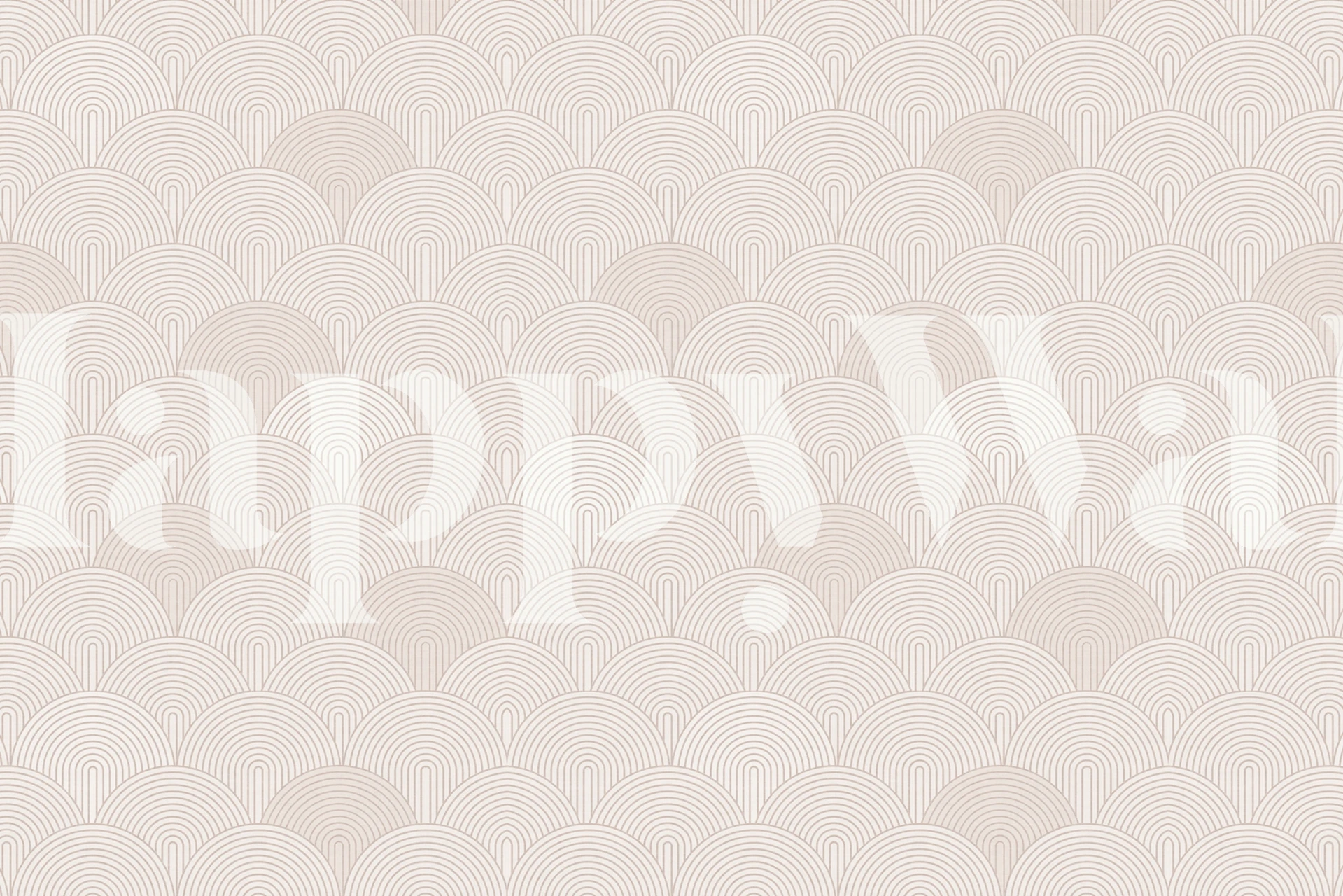 Beige geometric arches pattern wallpaper with curved lines