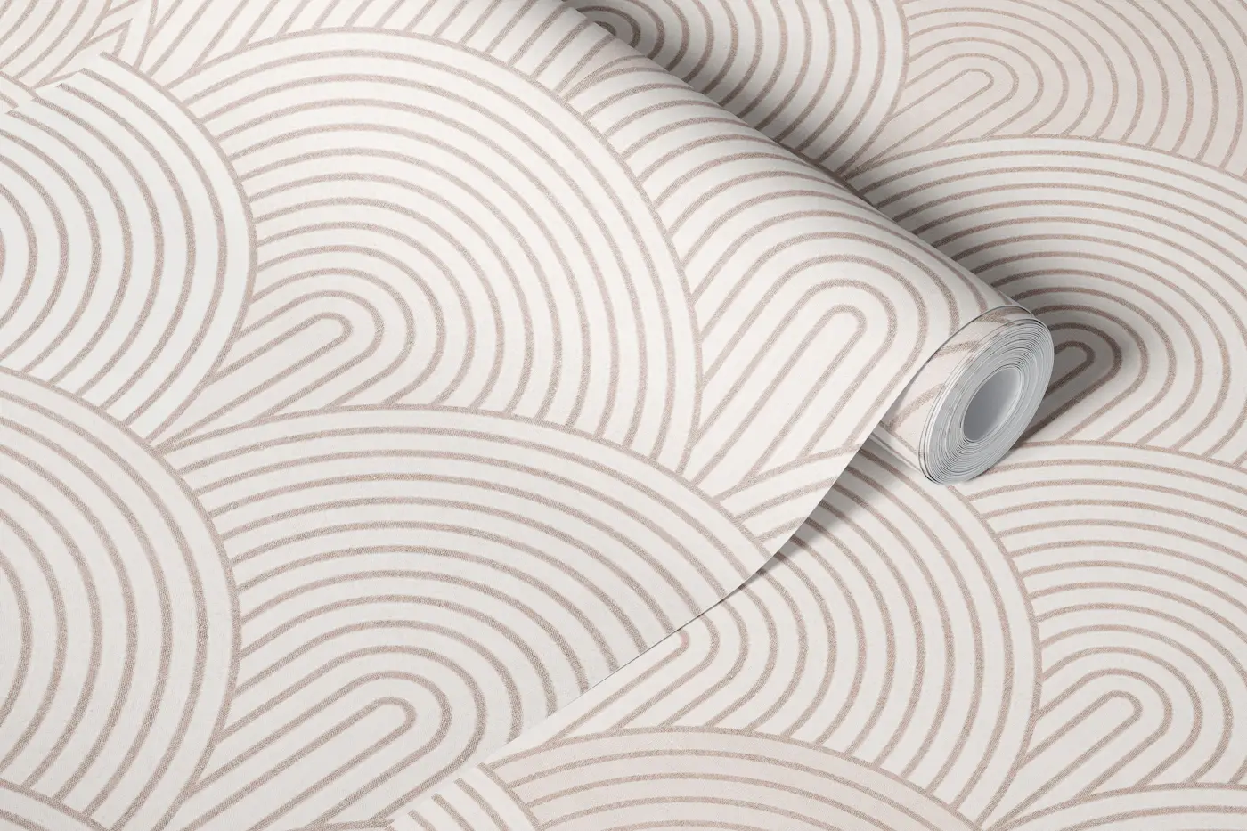 Eli Boho abstract geo arches - Ivory beige wallpaper roll