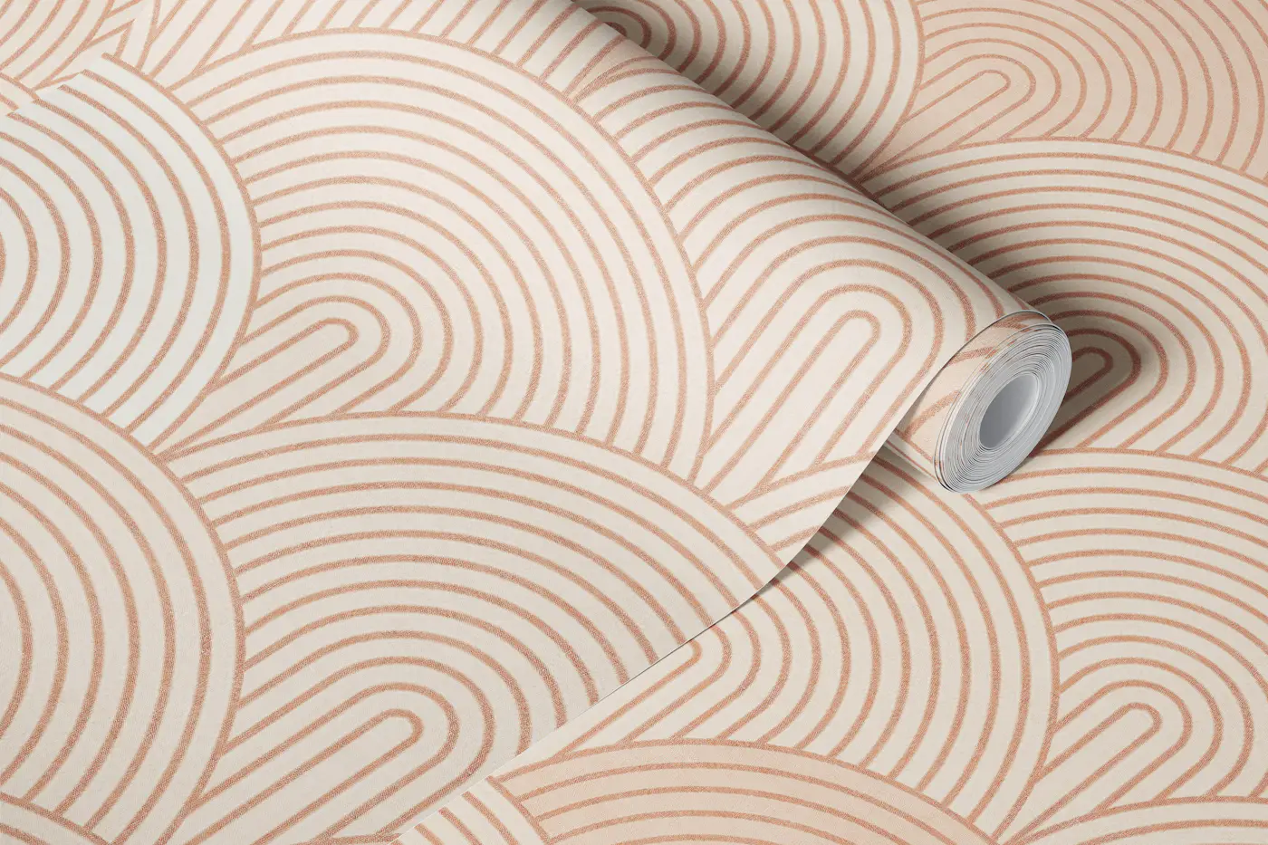 Eli Boho abstract geo arches - Terracotta wallpaper roll