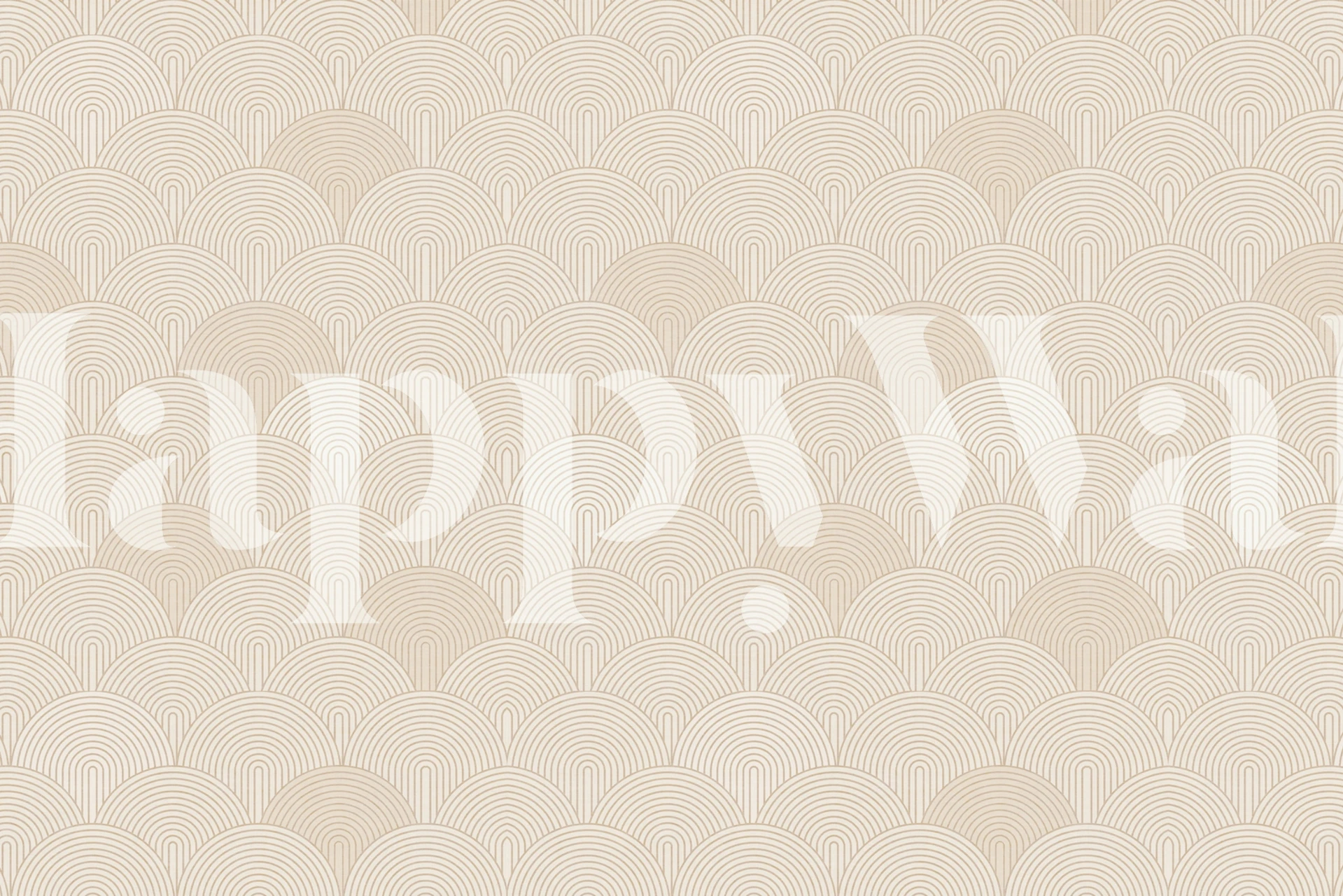 Abstract beige arches with geometric pattern wallpaper