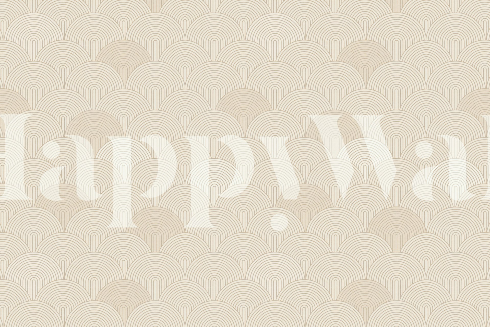 Wzór geometrycznych łuków Boho na fototapecie w kolorze piaskowym