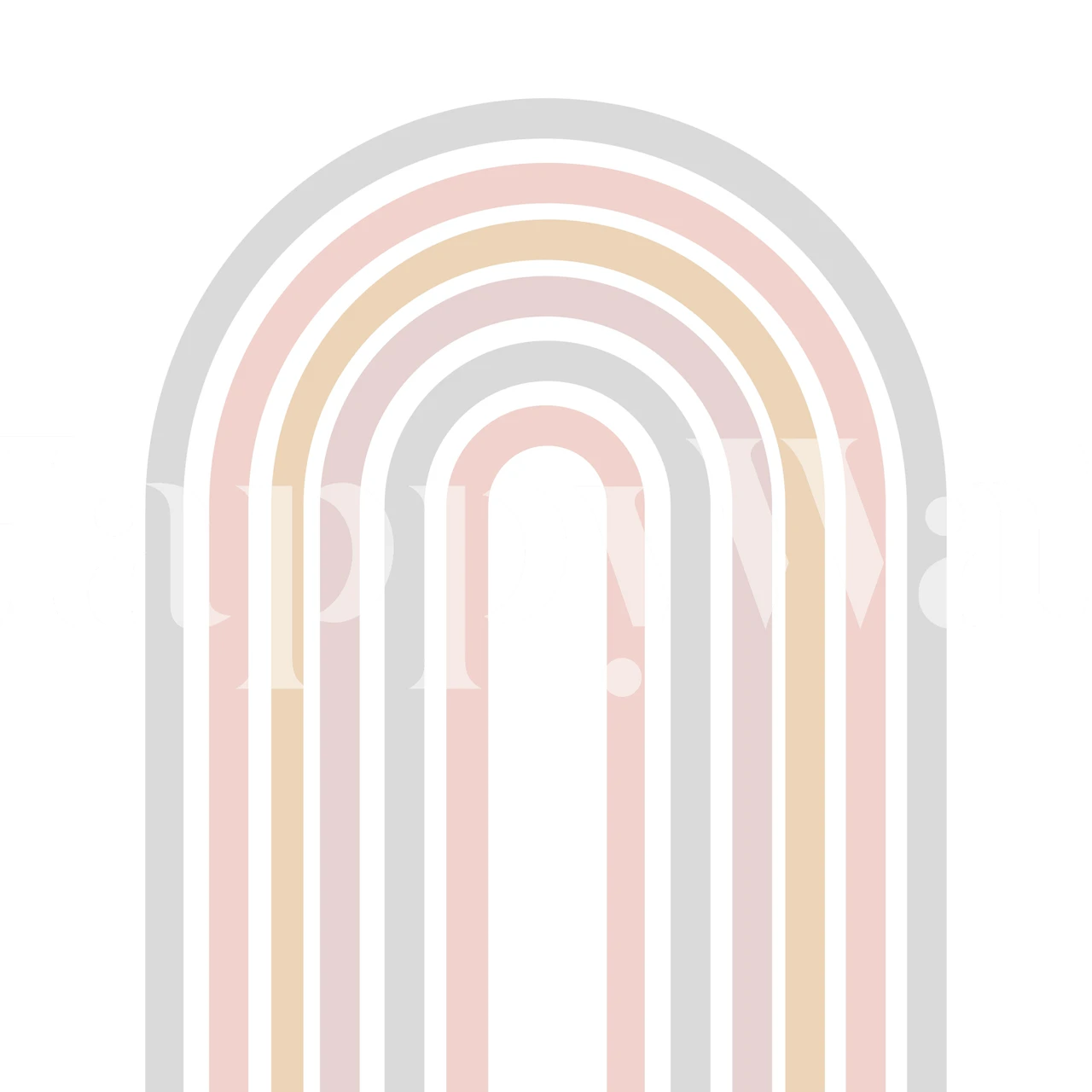 Boho Rainbow Pink and Grey i ett rum