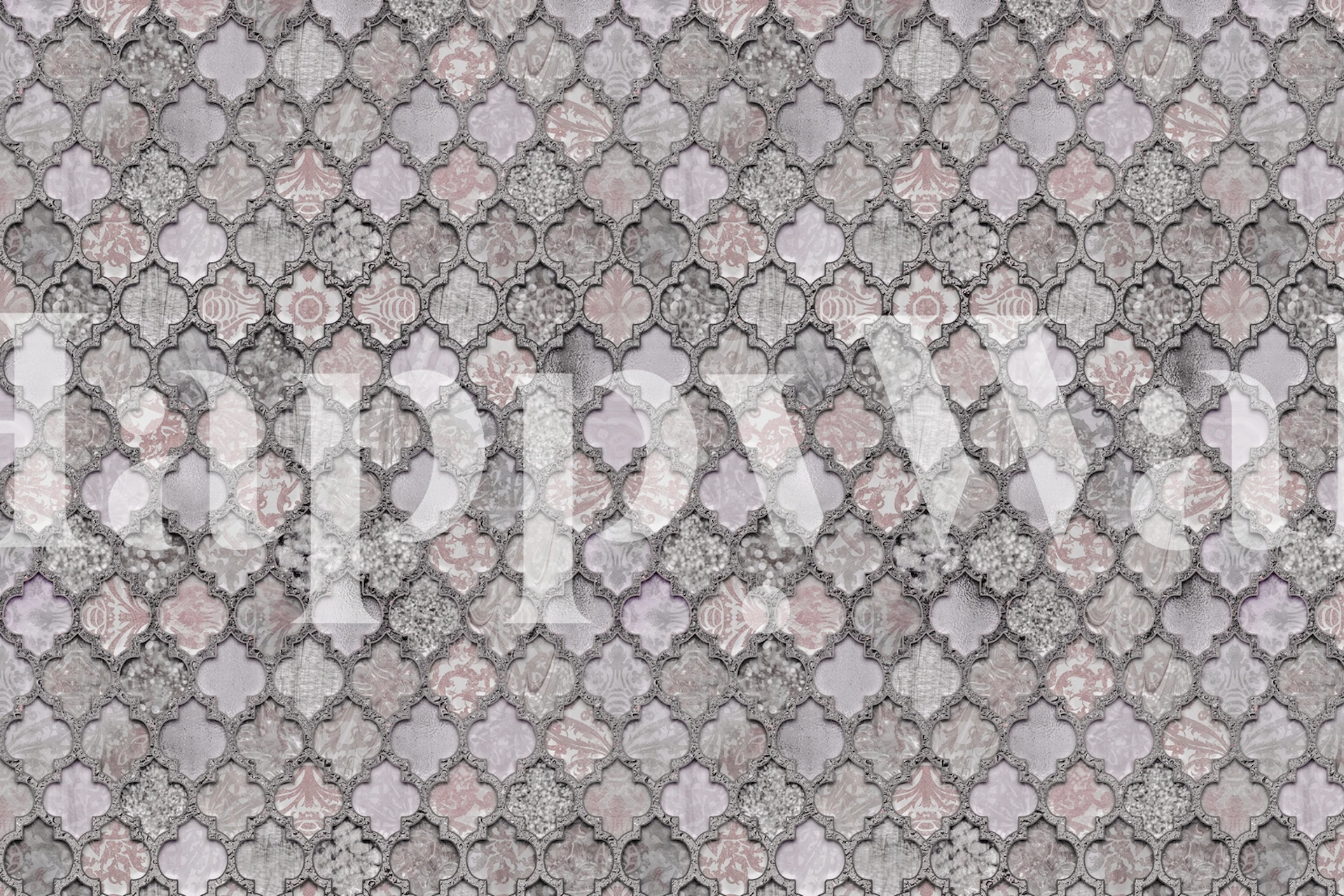 Old Moroccan Tiles Smoke Pink tapet i et rum