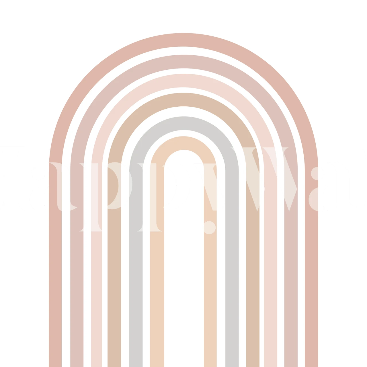 Boho Rainbow Blush Pink papel tapiz en una habitación