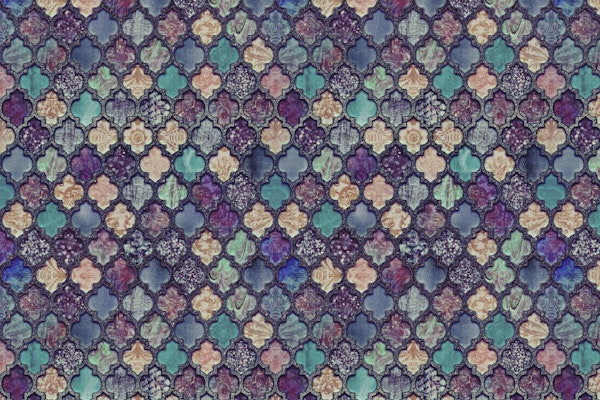 Moroccan Tiles Teal Purple