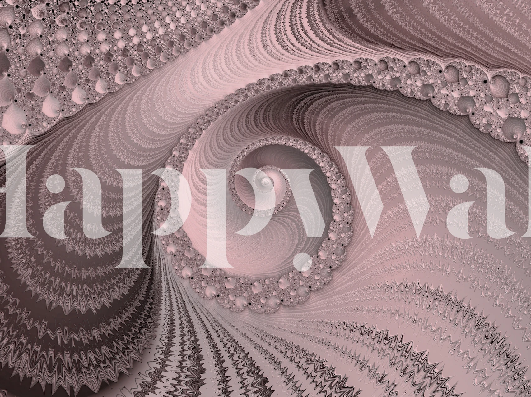 Fractal Rose Gold Blush Pink tapet i ett rum