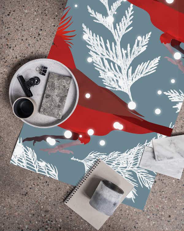 Northern cardinal blue wallpaper Happywall