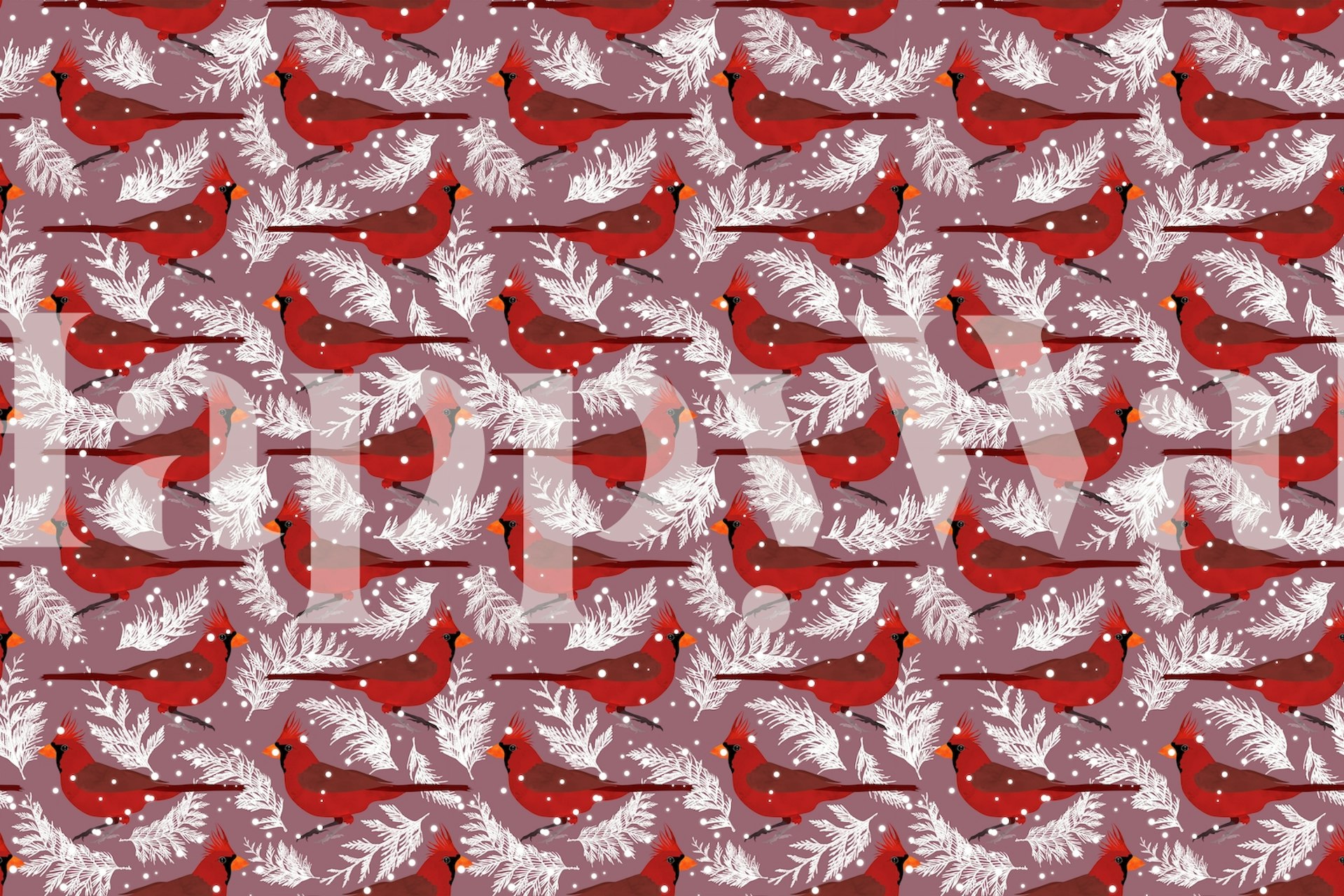 Northern Cardinal Pink Wallpaper - Buy Online | Happywall