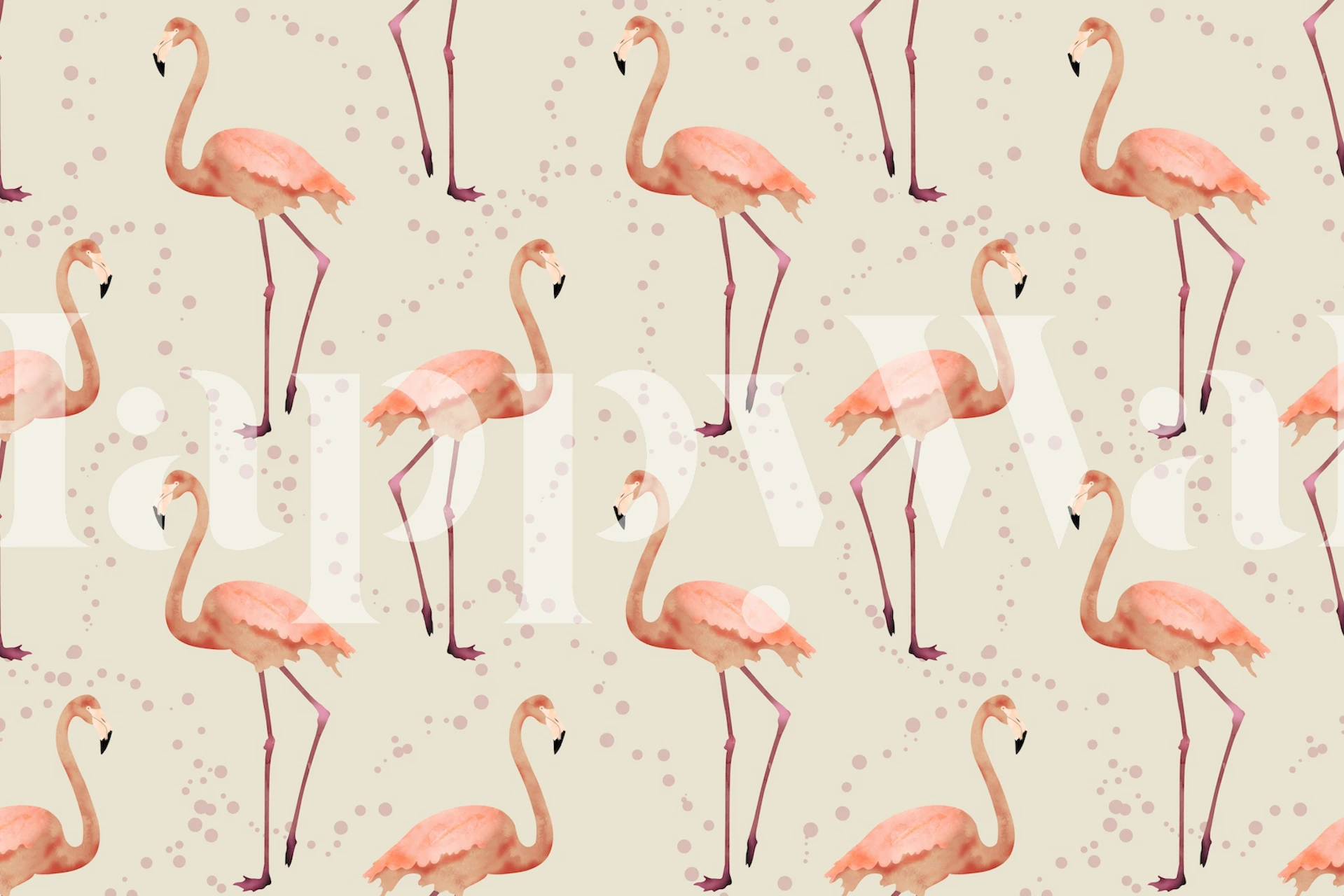 The Flamingo Dance pearl tapet i et rum