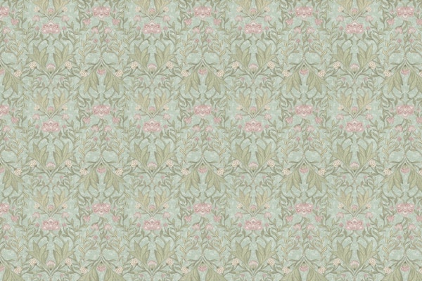 Morris victorian florals and leaves - mint