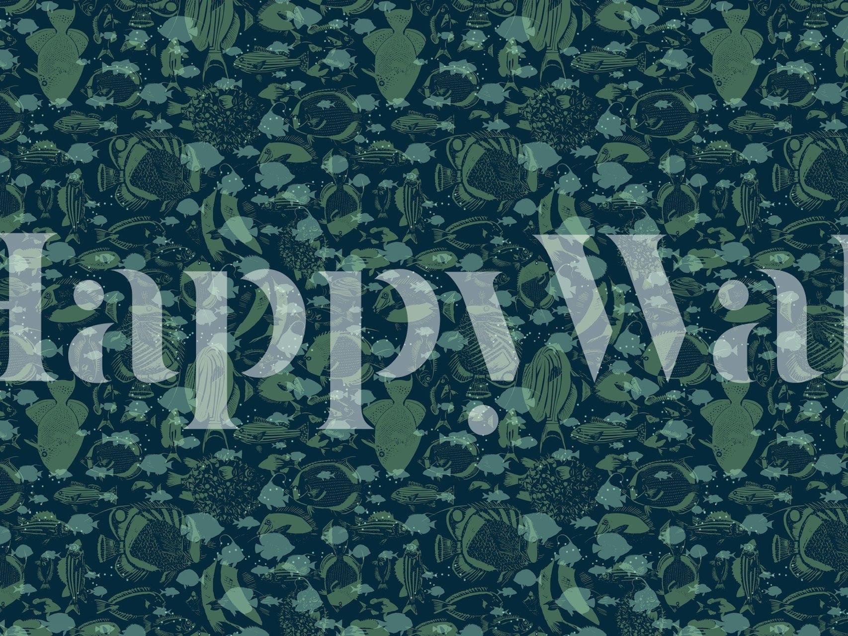 Carta da parati Deep ocean fish family in una stanza