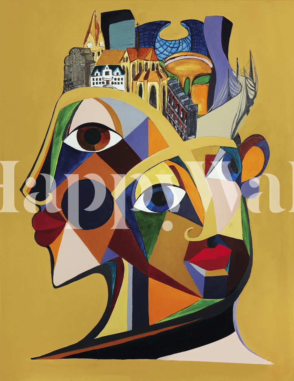 Malmö papel de parede artístico em um quarto