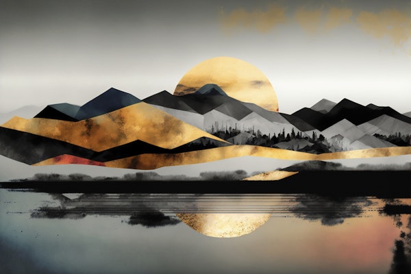 Calm Moon Rise Landscape