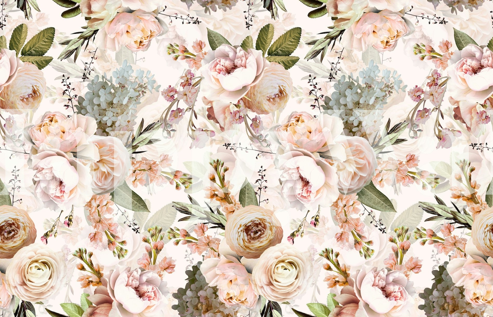 Buy Spring Peonies Bouquets Wallpaper | Happywall