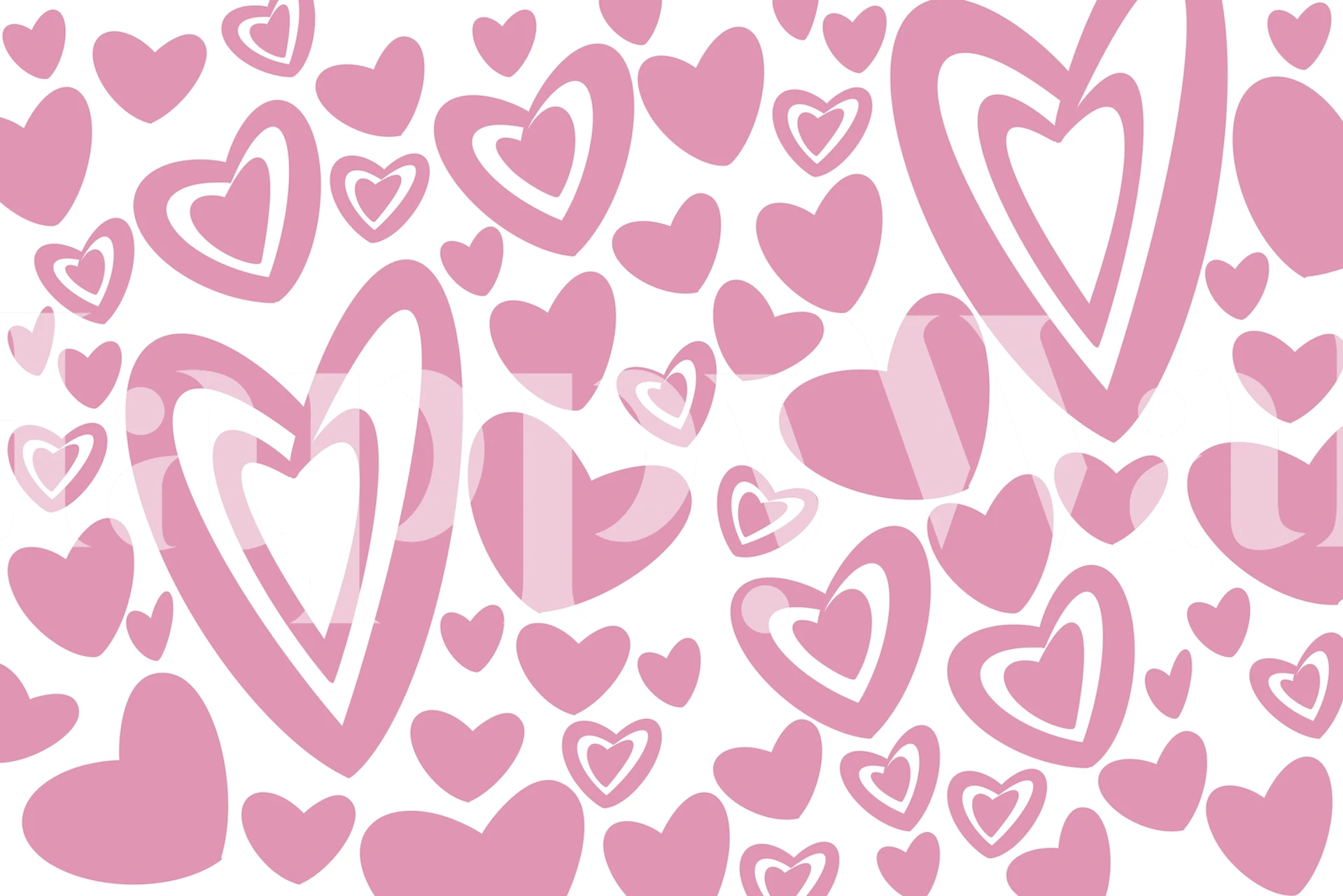Pink hearts pattern wallpaper in a room