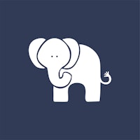 Indigo blue white elephant tapete