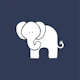 Indigo blue white elephant