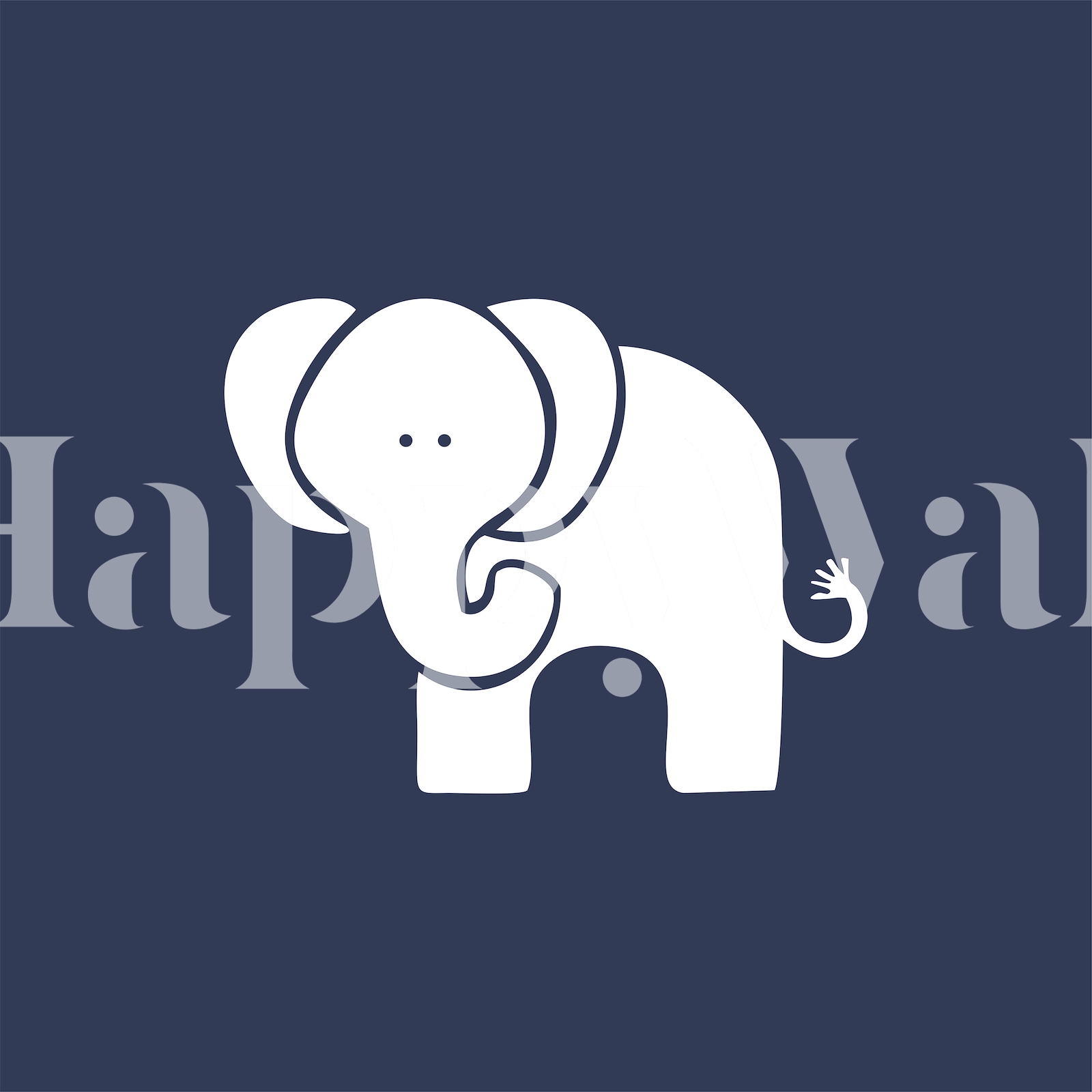 Indigo Blue and White Elephant Wallpaper for Your Home Happywall