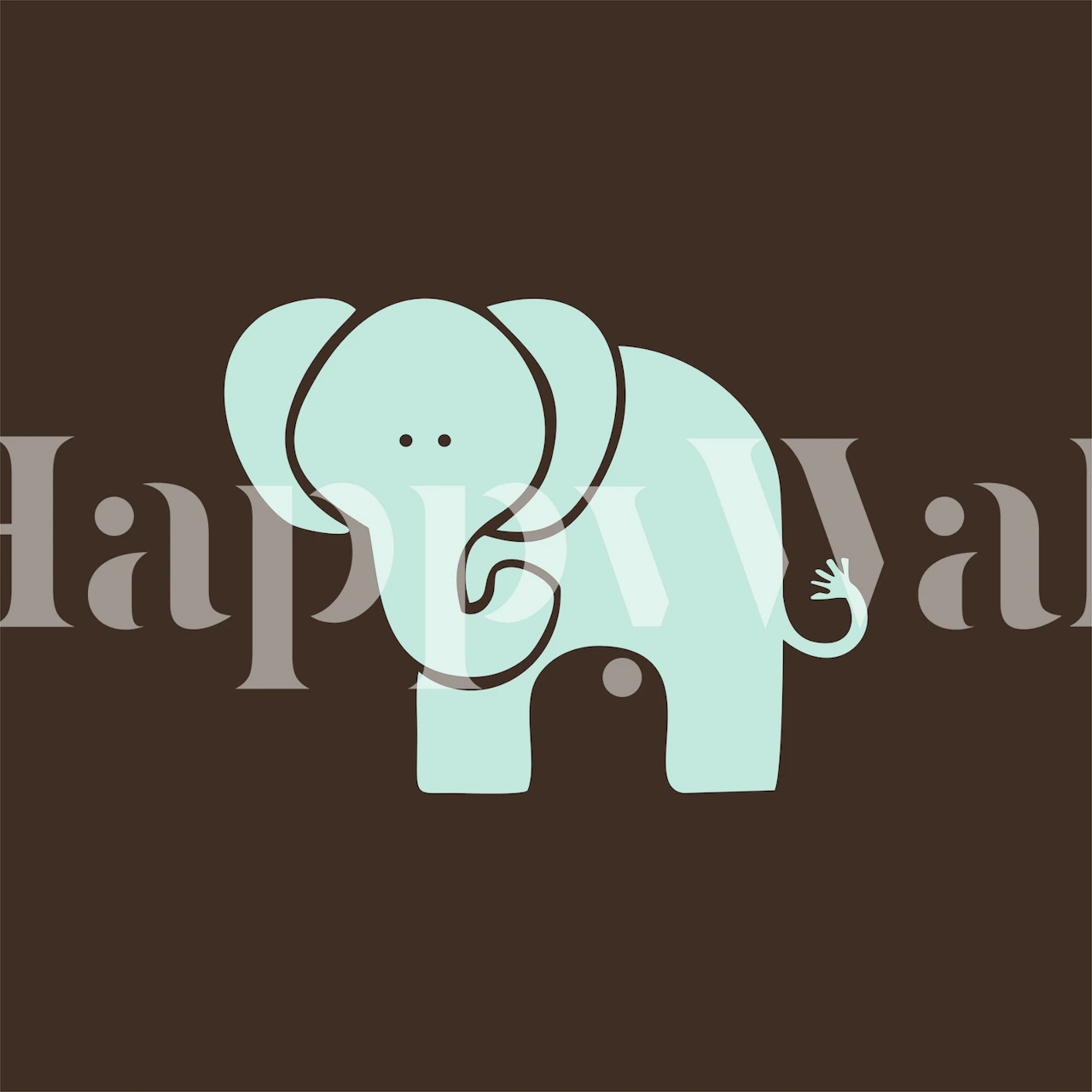 Design de papier peint Mint elephant dans une pièce