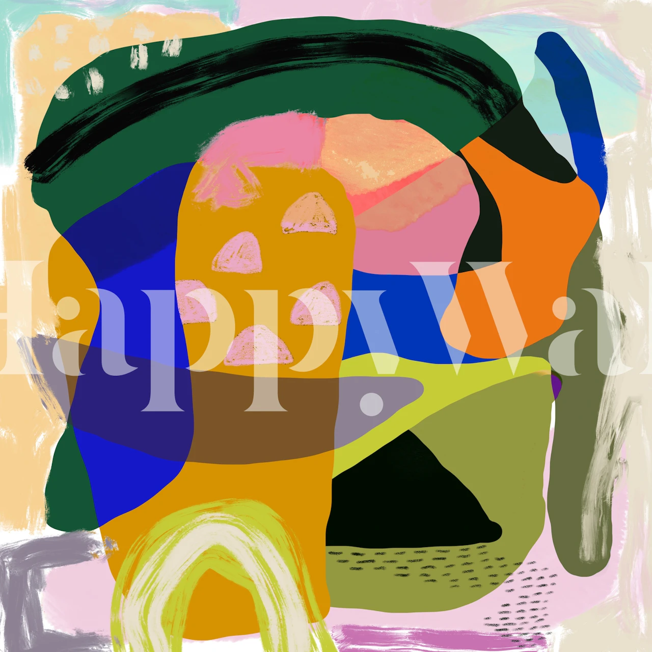 Colorful abstract geometric shapes wallpaper with vibrant hues