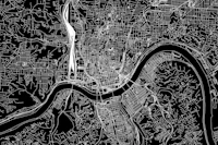 Cincinnati Black Map tapet
