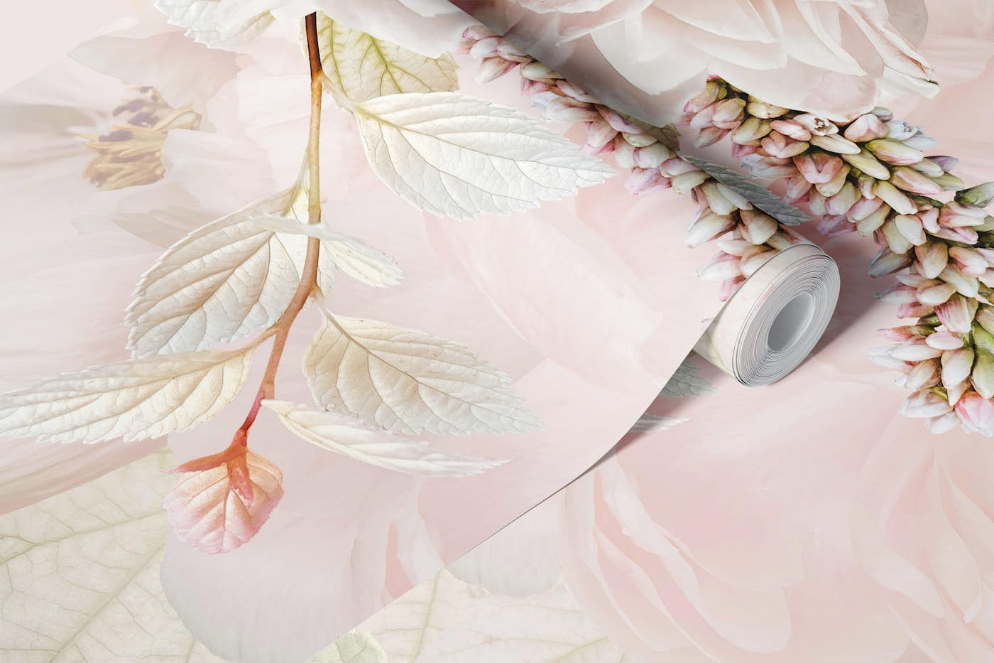 Bold Lush Baroque Summer Peonies Garden wallpaper roll