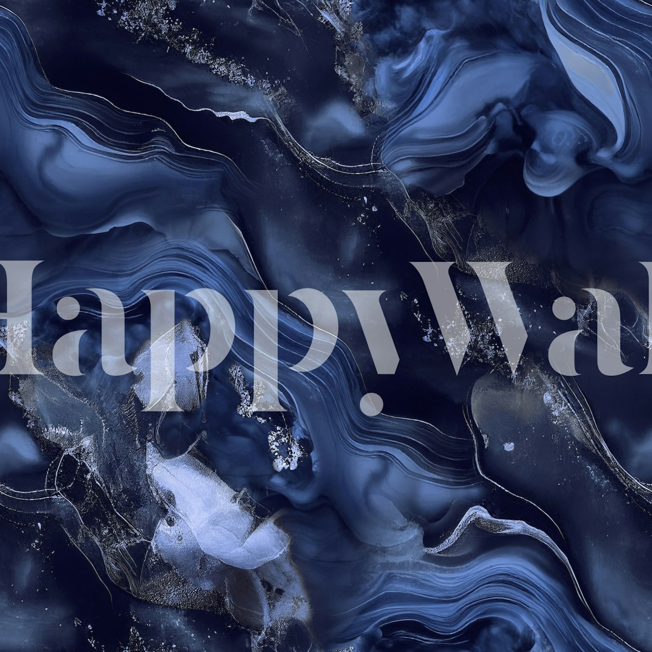 Midnight blue and white marbled texture wallpaper
