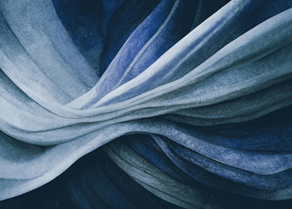 Wavy Blue Watercolor Art