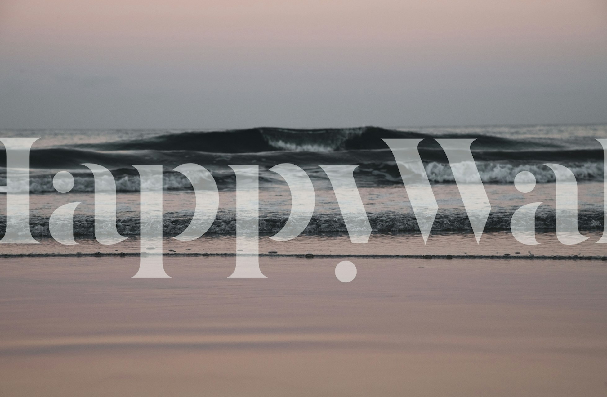 Ήσυχο τοίχο Atlantic Ocean Dream Waves 4 τοίχο στη δ dusk με απαλές ροζ και γαλάζιες αποχρώσεις