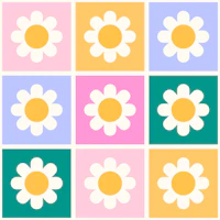 Pastel Daisy Granny Square wallpaper