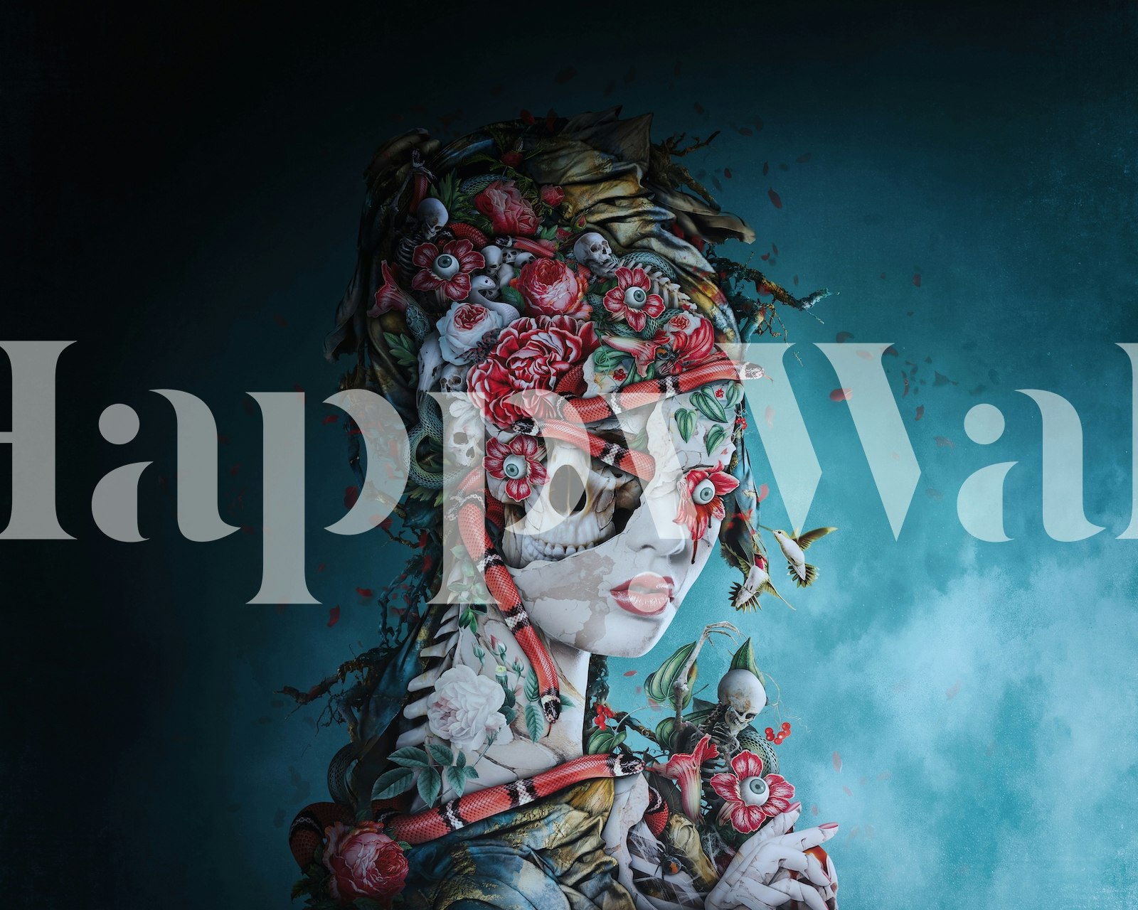 captured by snakes tapeta w pokoju