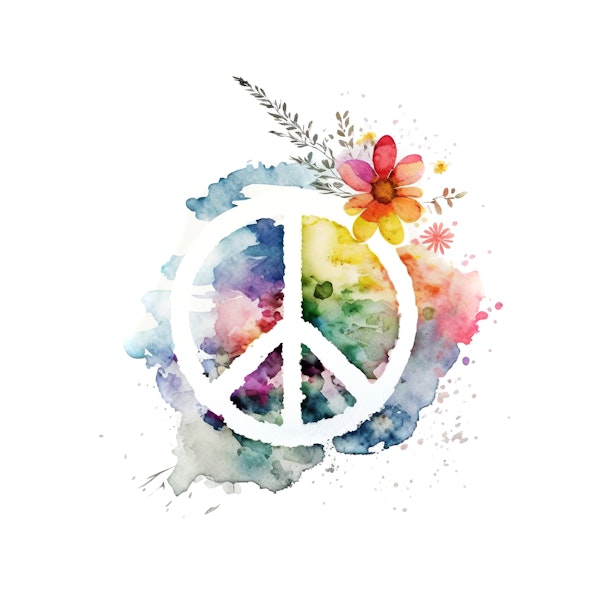 Flower Power Peace Symbol
