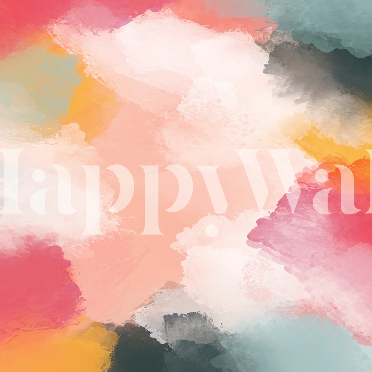 Abstract Vivid Painting behang in een kamer