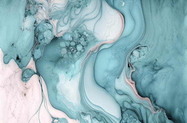 Ocean Wave Eclectic Teal Art