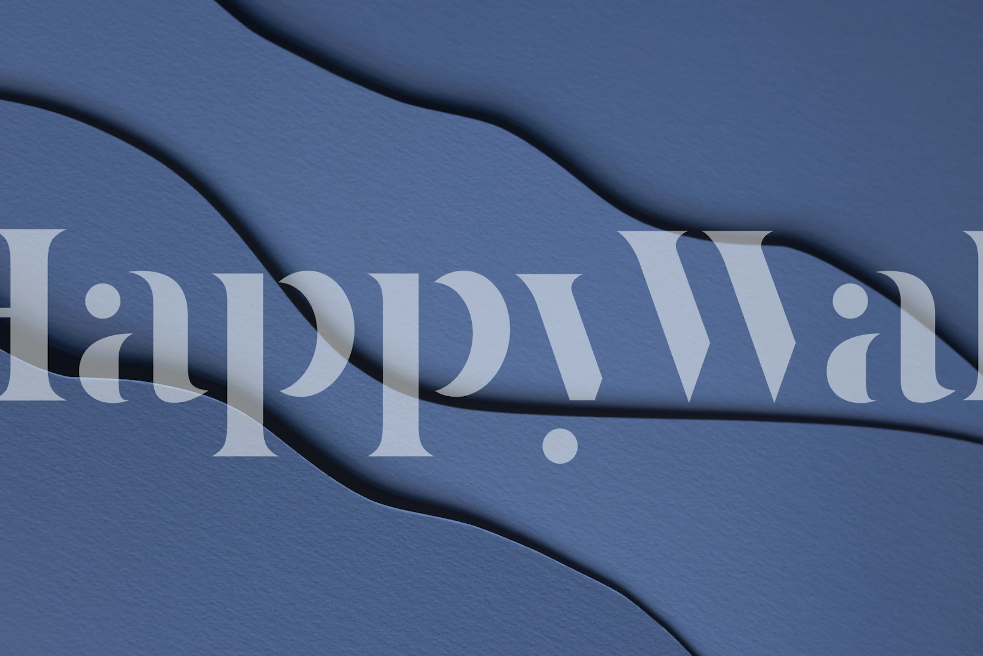 Blue abstract waves patterned wallpaper
