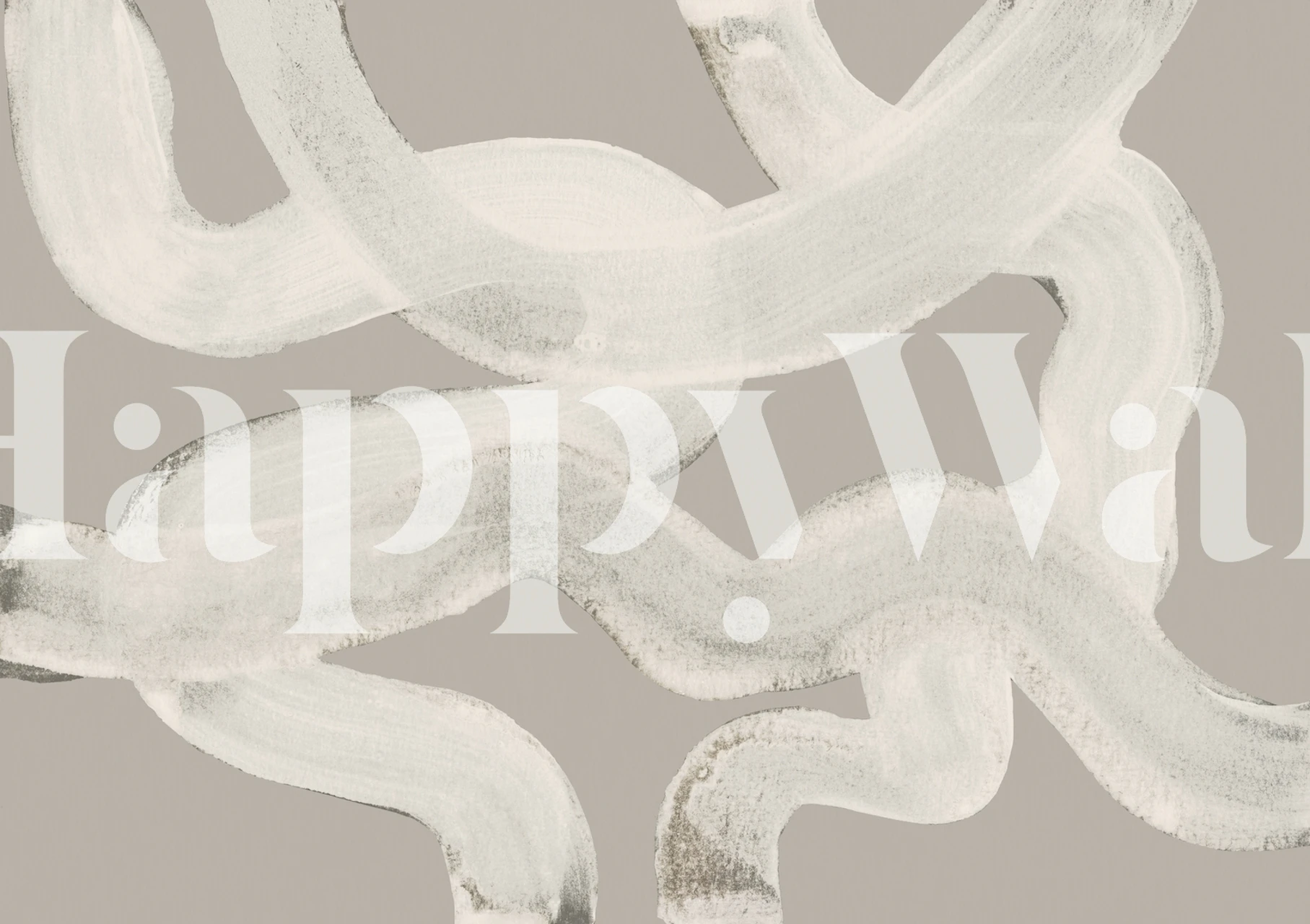 Graue abstrakte Pinselstrich Tapete mit geschwungenen Linien