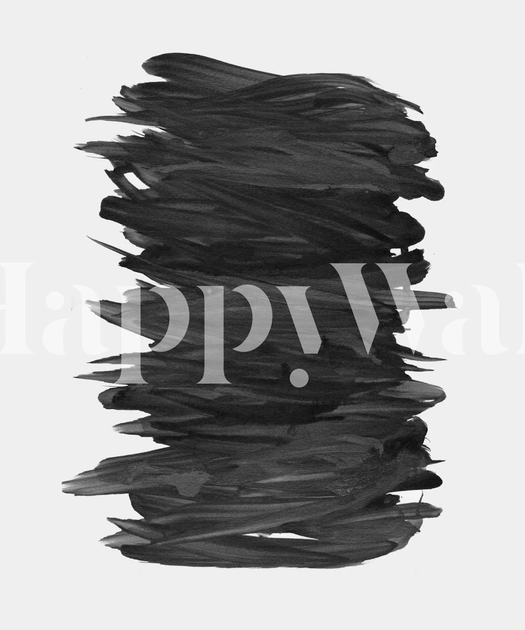 Black abstract brush stroke pattern wallpaper
